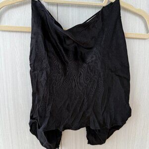 Silky Black Backless Crop Top – Free with Bundle
